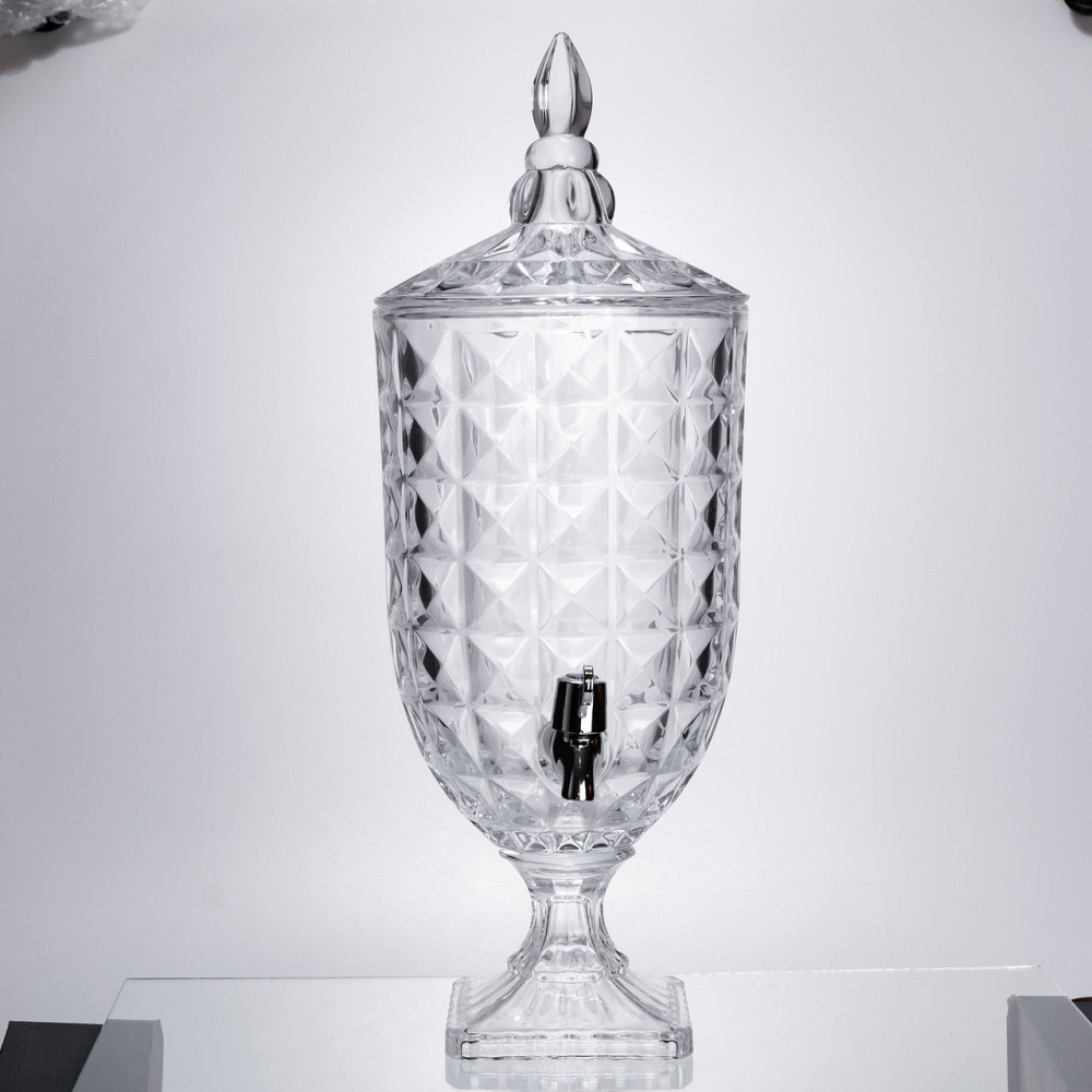 Лимонадниця з краном на підставці скляна 5 л лимонадник 51 см прозорий HP-19-18F-5 Київ - фото 2