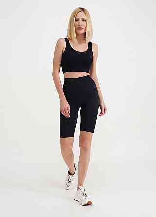 Велосипедки бесшовные в рубчик Giulia с пуш-ап эффектом TRACKS RIB SHAPE black (черный) S/M Киев