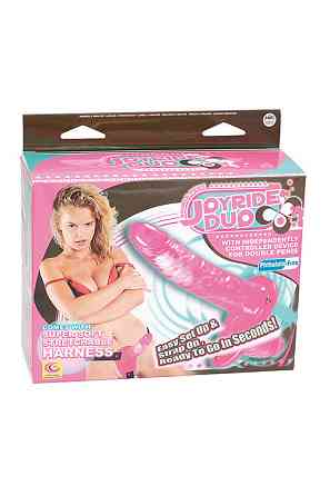 Двойной страпон женский с поясом JOYRIDE DUO, PINK Sex Aura Киев