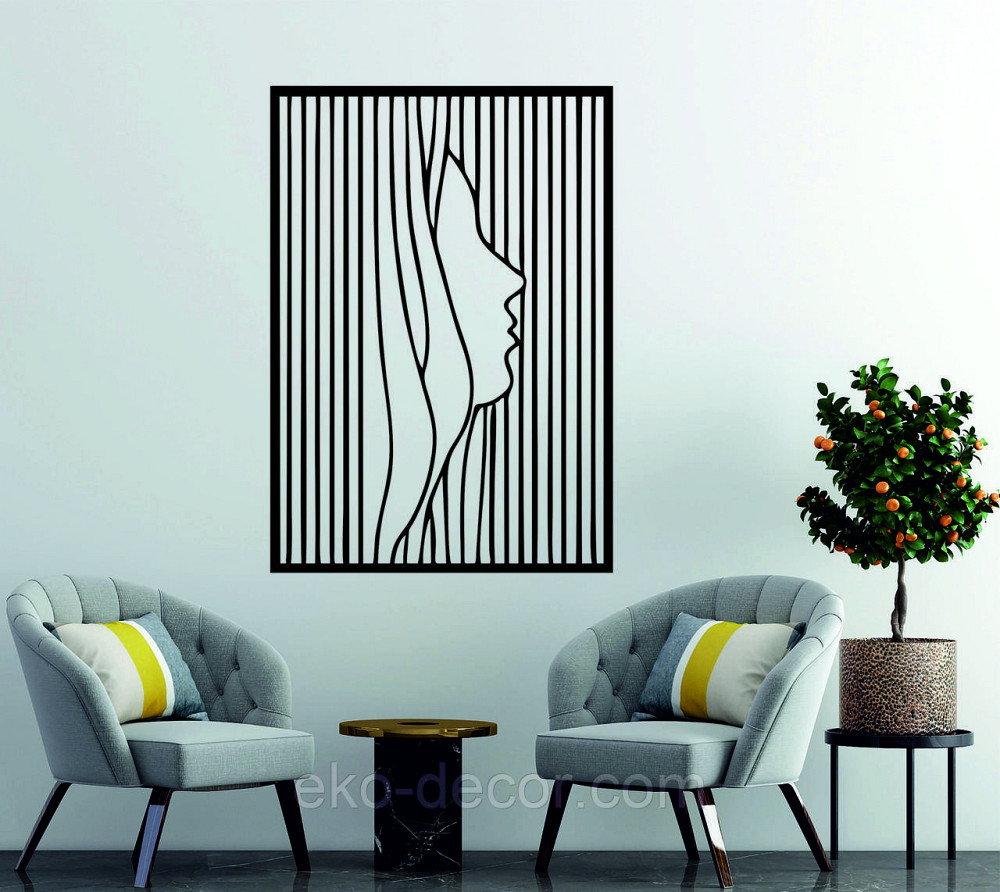 Декоративне настінне 3D Панно «Силует жінки», Декор на стіну з об'ємом Київ - фото 3