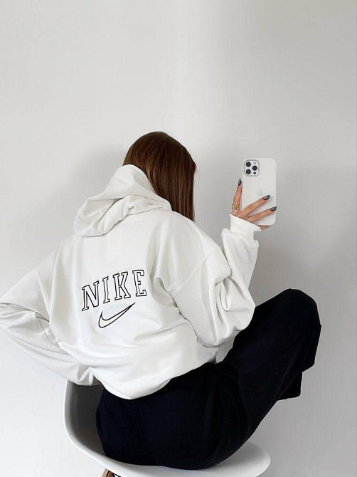 Женский стильный худикенгуру оversize кройки на тонком флисе Белый Одесса - изображение 2