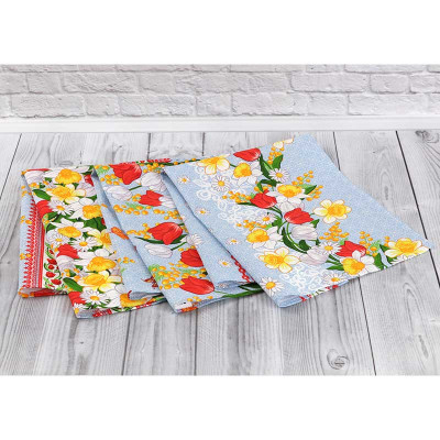 Полотенце Руно набор кухонных Весенние цветы 45х80 см 3 шт (707Т_Весняні квіти) Винница - изображение 5