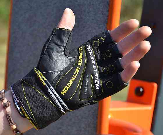 Рукавички для фітнесу Power System PS-2810 Ultimate Motivation Black/Yellow Line L Каменское