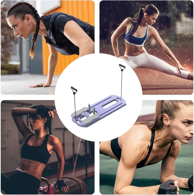 Тренажер напольныйдля пилатеса MM3000 для пресса и ног, с резинками Синий Коломия - фото 7