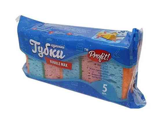 Губки кухонні 5шт пористі БАБЛ МАКС ТМ Profit! Київ