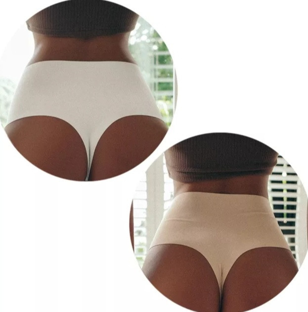 Набір стрінгів безшовних жіночих 2 штуки S 46 бежевий білий Київ - фото 1