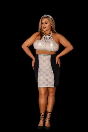 Рольовий костюм покоївки з топом, спідницею та прикрасою "Безвідмовна Аделі" XL Львів