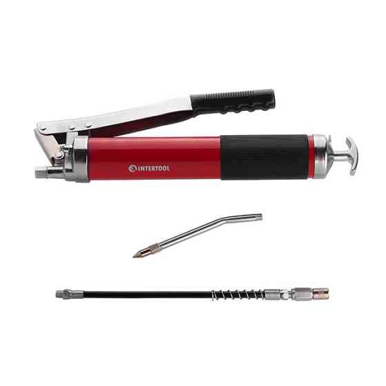 Шприц для смазывания, двухплунжерный, 600 см3, с гибким шлангом INTERTOOL HT-0060 Киев