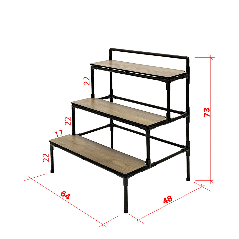 Підставка для квітів та вазонів Malva трирівнева ступінчаста металева чорна Борисполь - изображение 3
