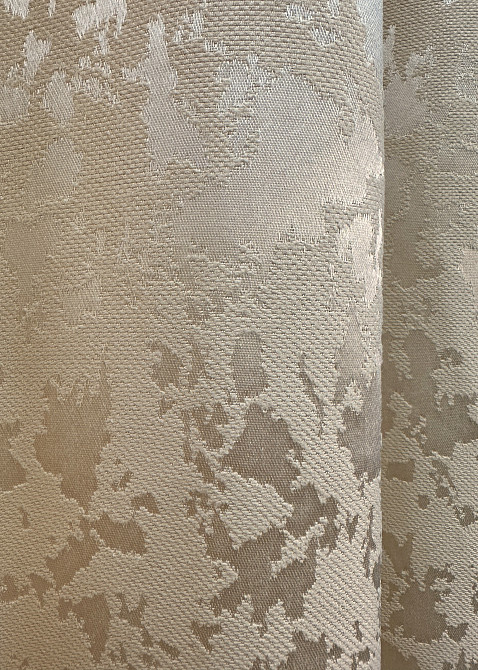 Комплект коротких штор VR-Textil Льон мармур Pavliani VO № 1713ш айворі 130х170 см 2 шт (35-0339) Київ - фото 7