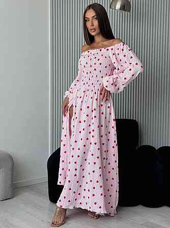 Жіноче романтичне легке максіплаття із серцем муслін 100% бавовна Рожевий, 46/48 Одеса