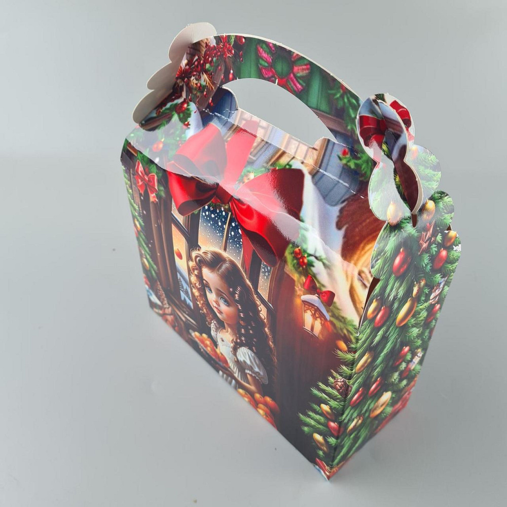 Новорічна подарункова картонна упаковка для цукерок (800 гм) No211 "Дівчатка" (1 шт.) Харків - фото 2