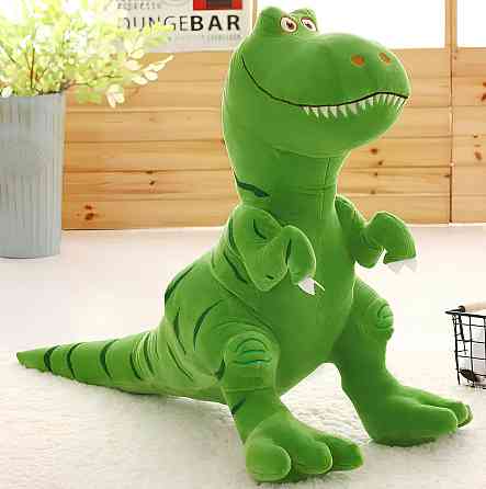 Мягкая игрушка динозавр Тираннозавр RESTEQ 70 см — зеленый плюшевый T-Rex, большой динозавр для детей, игрушка в подарок мальчику Киев