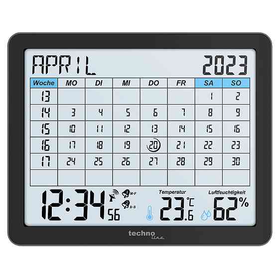 Часы-календарь настольный Technoline WT2600 Black (WT2600) Винница