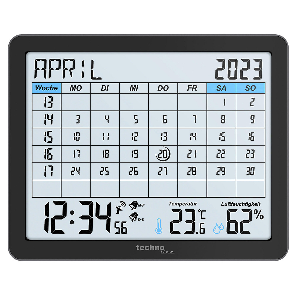 Часы-календарь настольный Technoline WT2600 Black (WT2600) Вінниця - фото 2