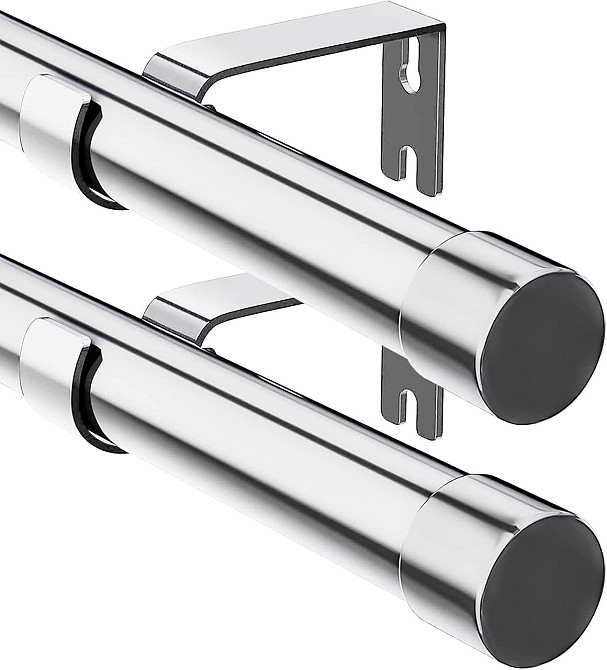 Регулируемый карниз FLY HAWK 99-121 см, нержавеющая сталь, 16 мм, комплект 2 шт, серебристый, карниз Киев - изображение 1