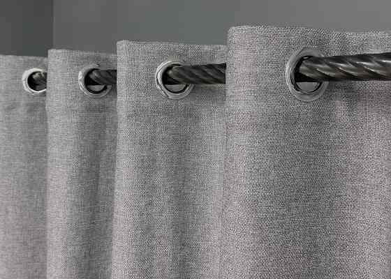 Комплект штор на люверсах VR-Textil Лен ELEMENTA № 1866ш Светло-серый 150х270см 2 шт (37-0276) Киев