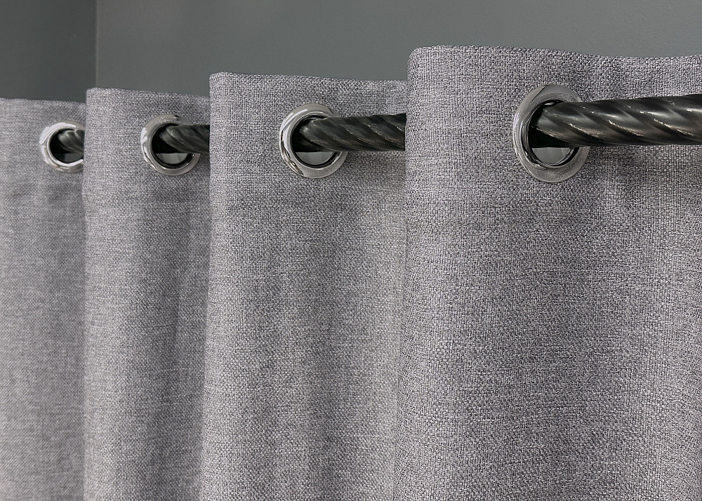 Комплект штор на люверсах VR-Textil Лен ELEMENTA № 1866ш Светло-серый 150х270см 2 шт (37-0276) Киев - изображение 6