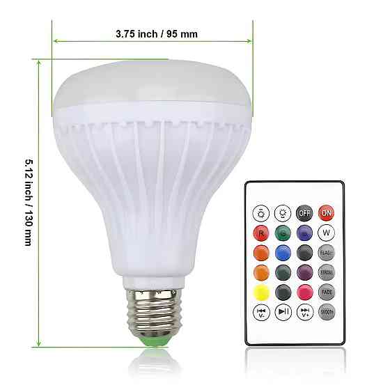 Bluetooth динамик-лампа с пультом, светодиодная лампочка с Bluetooth колонкой Е27, беспроводная Bluetooth лампа с цветным светом Киев