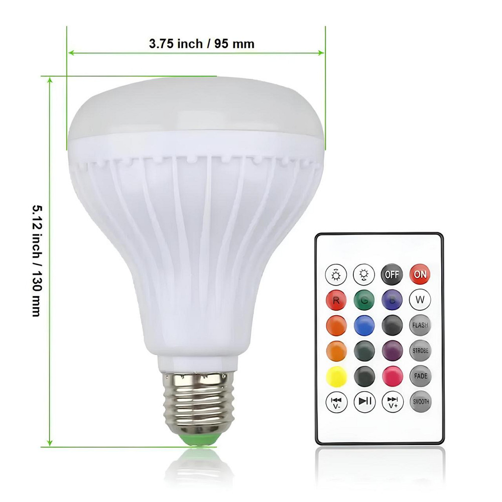 Bluetooth динамик-лампа с пультом, светодиодная лампочка с Bluetooth колонкой Е27, беспроводная Bluetooth лампа с цветным светом Киев - изображение 5