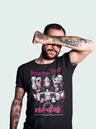 Футболка аниме Атака титанов оверсайз (S/M/L) Черний AnimeJ0626 Днепр