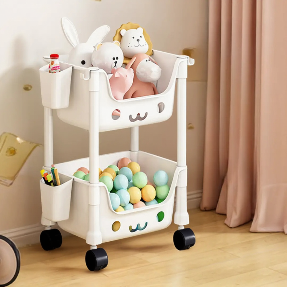 Білий стелаж для іграшок на колесах, органайзер для дитячої кімнати, 43×30.3×22 см Кам'янець-Подільський - фото 8