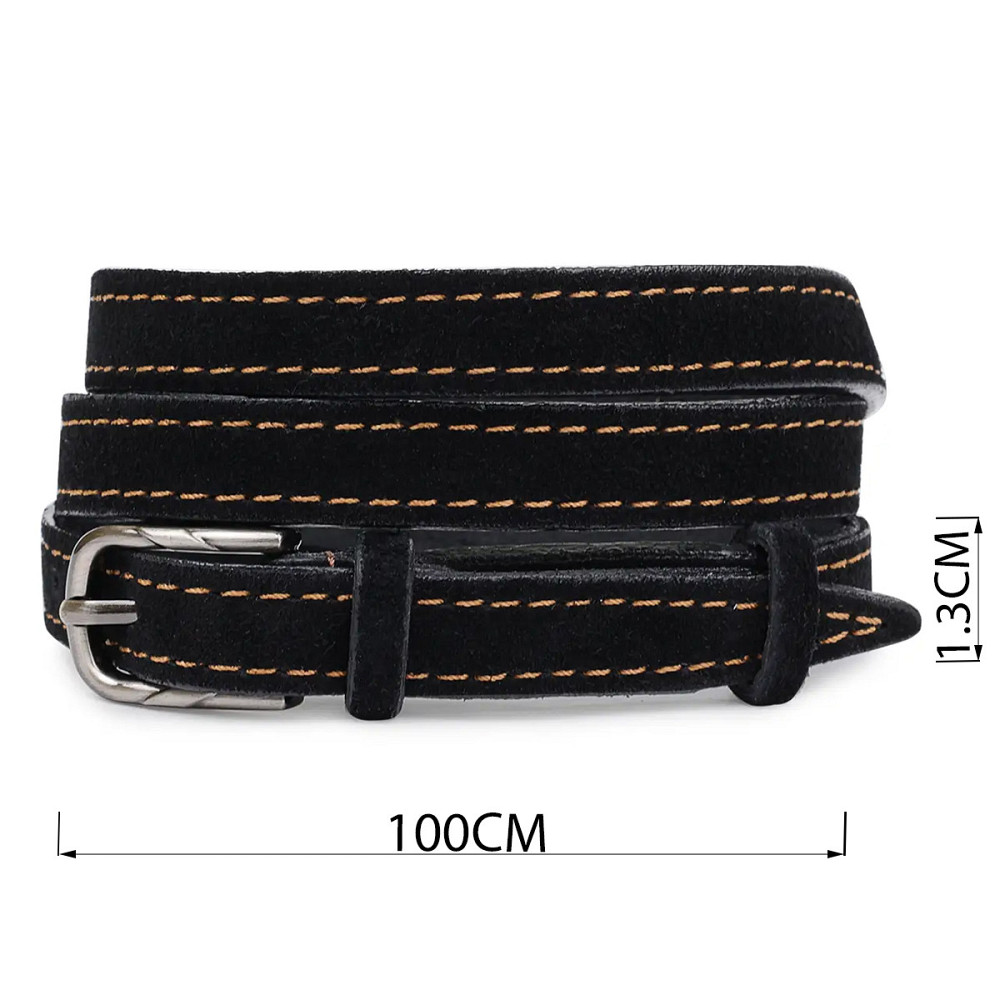 Замшевий оригінальний жіночий ремінь Vintage 20756 Чорний Київ - фото 4