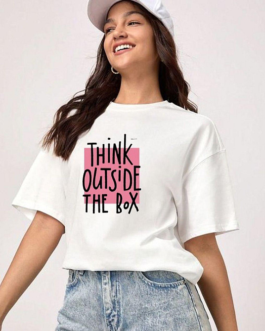 Футболка жіноча з принтом  44 Біла 2634325187 Дніпро - фото 1