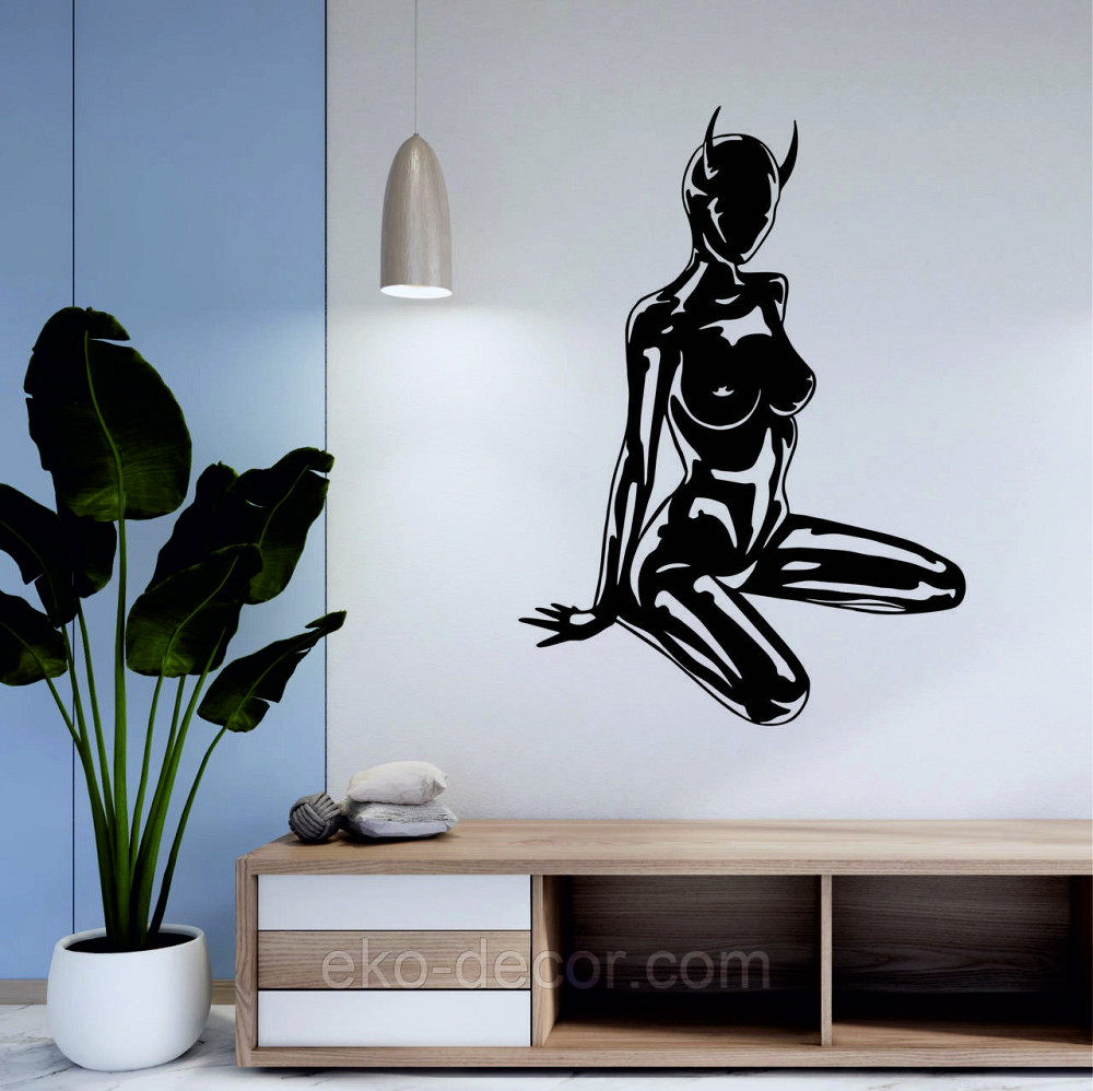 Декоративное настенное Панно «Девушка», Декор на стену 90*64 см, Черный Киев - изображение 1