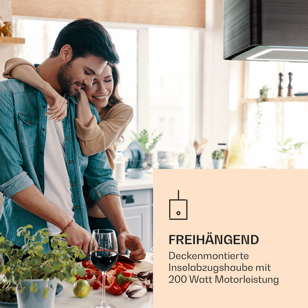 Futurelight Умная островная вытяжка с циркуляцией воздуха 420 м³/ч LED из нержавеющей стали черного цвета Ровно - изображение 2