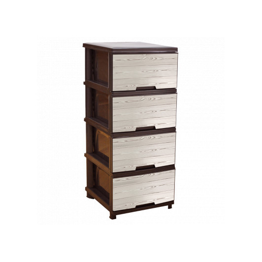 Комод пластиковый Дерево тёмное коричневый Алеана 95х46х39 Одесса - изображение 1