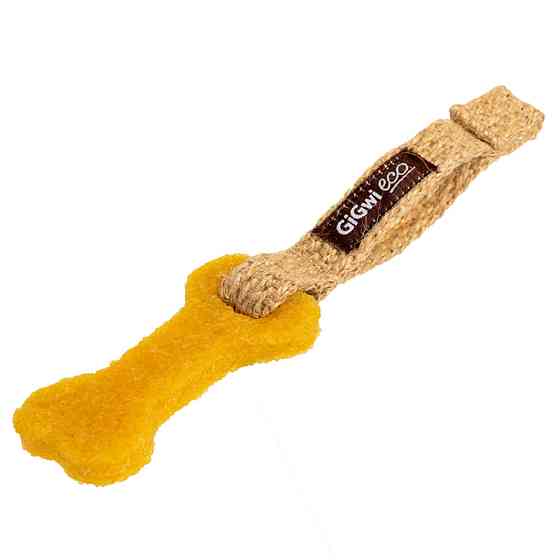 Игрушка для собак Маленькая кость GiGwi Gum Gum, экорезина, джут, 9 см Киев