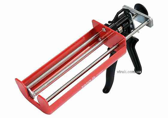 Пістолет скелетний для нанесення герметиків, з подвійним картриджем YATO : l= 205 мм, w= 95 мм [10] Одеса