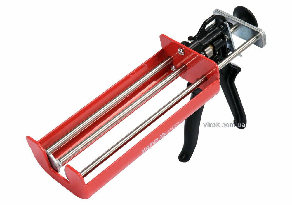 Пістолет скелетний для нанесення герметиків, з подвійним картриджем YATO : l= 205 мм, w= 95 мм [10] Одеса - фото 1