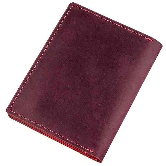 Обложка для автодокументов кожаная GRANDE PELLE 11190 Бордовая Киев