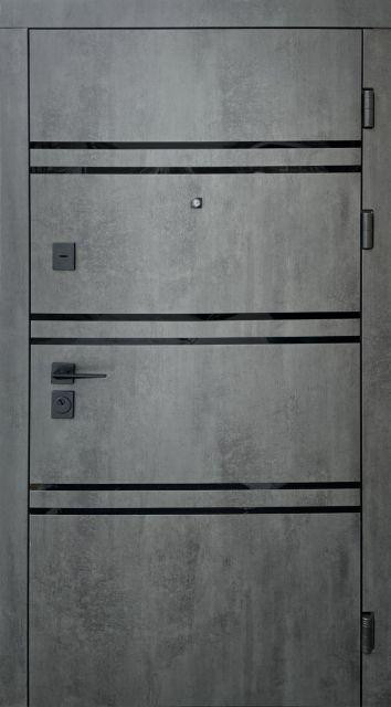 Вхідні двері Форт-М Тріо Паралель бетон темний/бетон сірий 960 Київ - фото 1