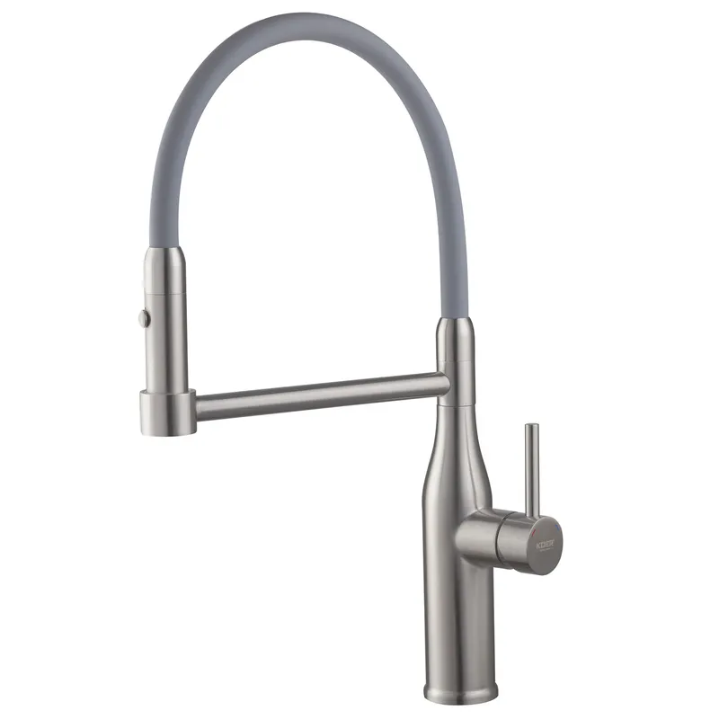 Кухонний змішувач KOER KI-70005-02 з силіконовим виливом з нержавіючої сталі (KR3388) Харків - фото 1