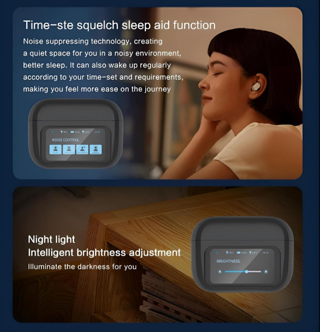 Беспроводные наушники TWS Touch Screen с сенсорным экраном, ANC/ENC шумоподавлением и Bluetooth 5.3, White (Белые) Киев - изображение 5