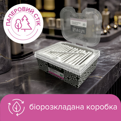 Ватные палочки Novita Professional в картонной коробке 200 шт. (4823071648072) Винница - изображение 4