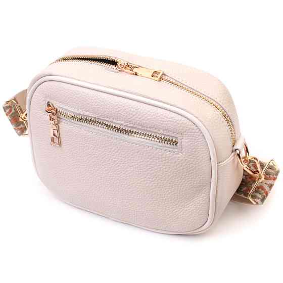 Стильная стеганая женская сумка из натуральной кожи Vintage 22611 Белый Киев