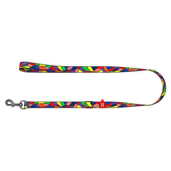Повідець для собак нейлоновий WAUDOG Nylon, малюнок "Вітраж", регульований, Ш 15 мм, Дов 152-18 Коломия