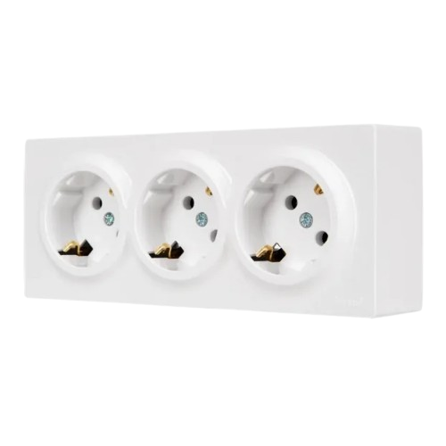 LETO білий Розетка зовнішня 3-а із заземленням Лезард Житомир - изображение 1