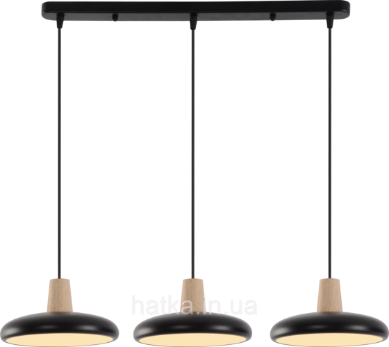 Подвесная люстра XI3342-3 черный + дерево Киев