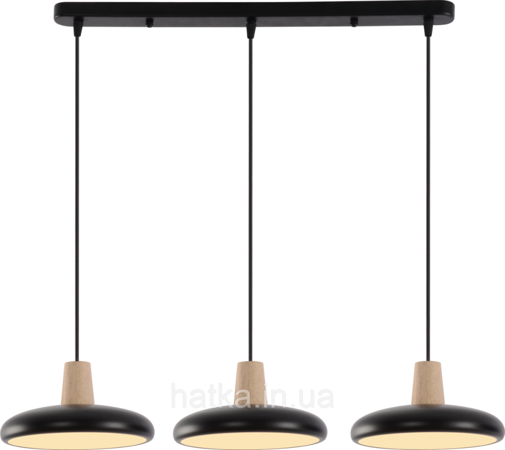 Подвесная люстра XI3342-3 черный + дерево Киев - изображение 1