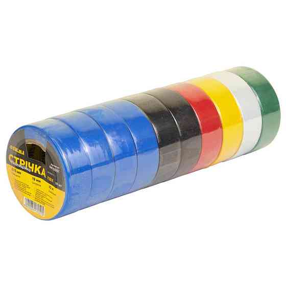 Лента изоляционная ПВХ цветная 0.13мм×19мм×10м (10шт) SIGMA (8413051) Киев