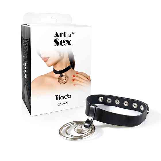 Чокер из натуральной кожи Art of Sex - Triada, цвет черный Sex Aura Киев