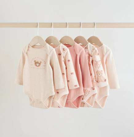 Детские боди с длинным рукавом 5 штук на 9-12 месяцев Розовый Киев