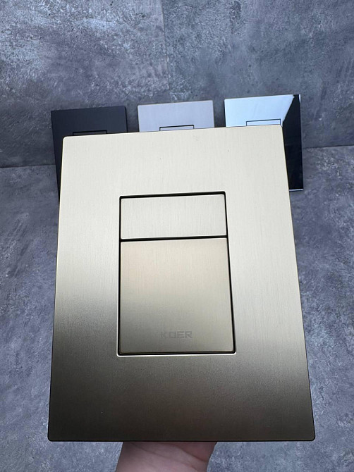 Панель змиву KOER KT-0607-12 157x198x3mm пластикова, кнопка квадратна (колір матове золото) (KR5715) Київ - фото 9