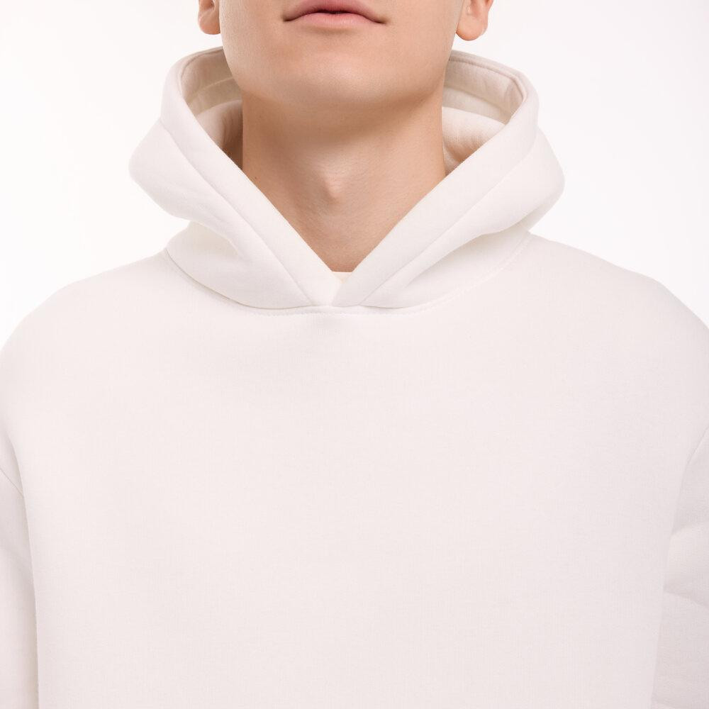 Тепле чоловіче худі на флісі з капюшоном молочне Pobedov 008 ЗИМА Київ - фото 10