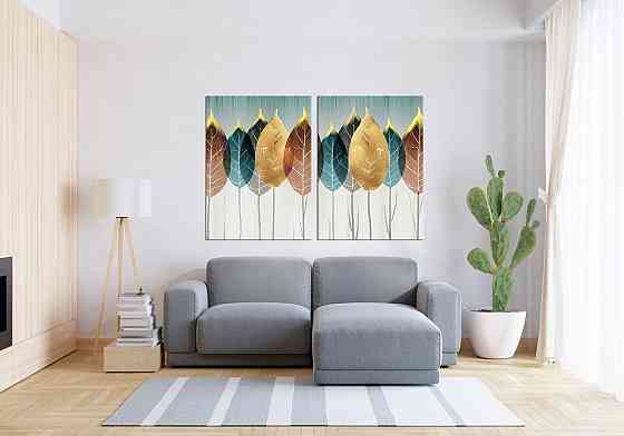 Модульная картина в гостиную / спальню  Листя TLV-2_045 120х170 см Київ